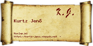 Kurtz Jenő névjegykártya